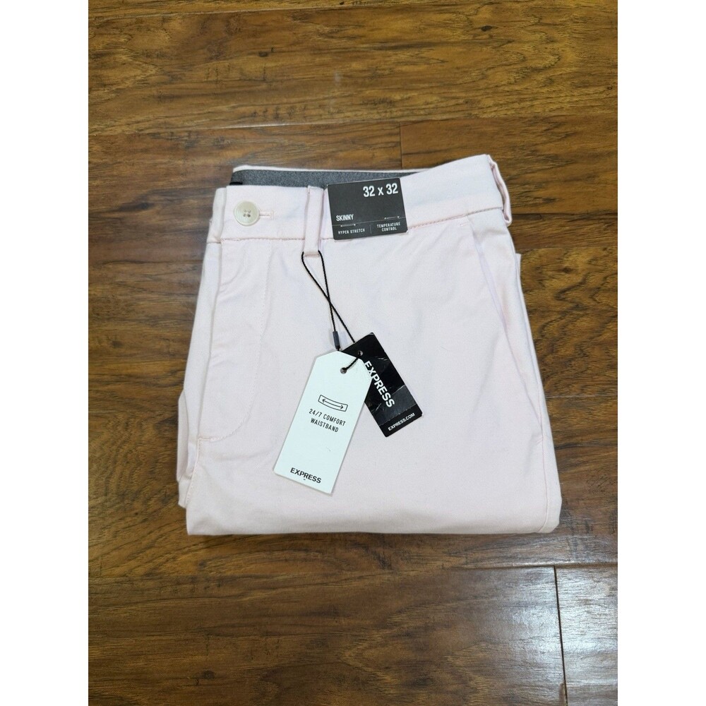 Express Skinny Men's Casual Pants Pink Stretch Easy Care 32x32 New